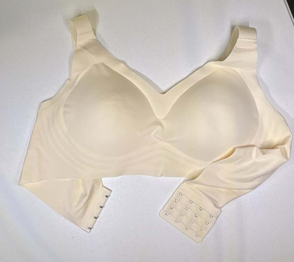 Free Bra Wireless Seamless Push Up Bra Size 4XL Beige